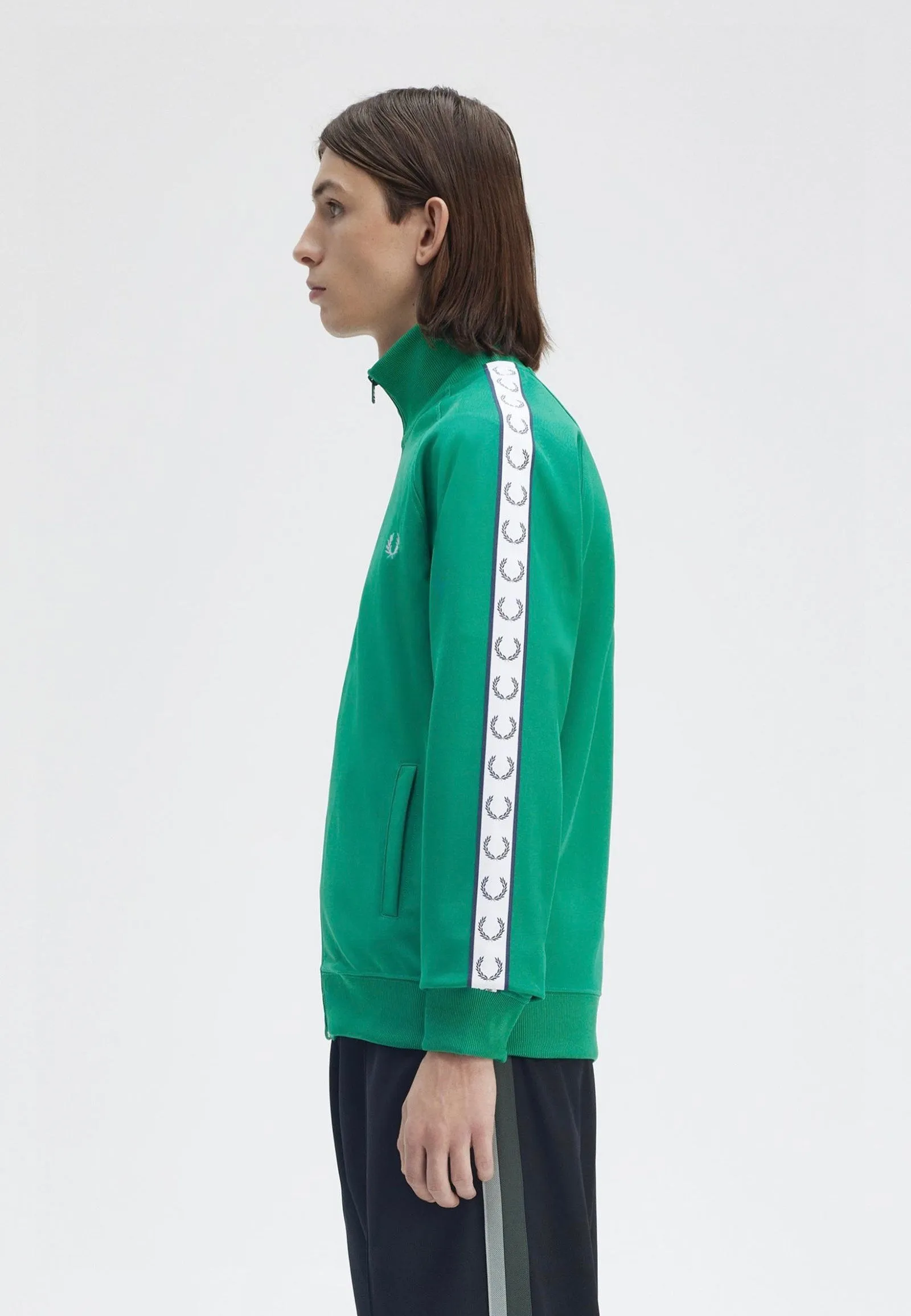 Fred Perry - Taped Track Label Green - Track Jacket Modernist design