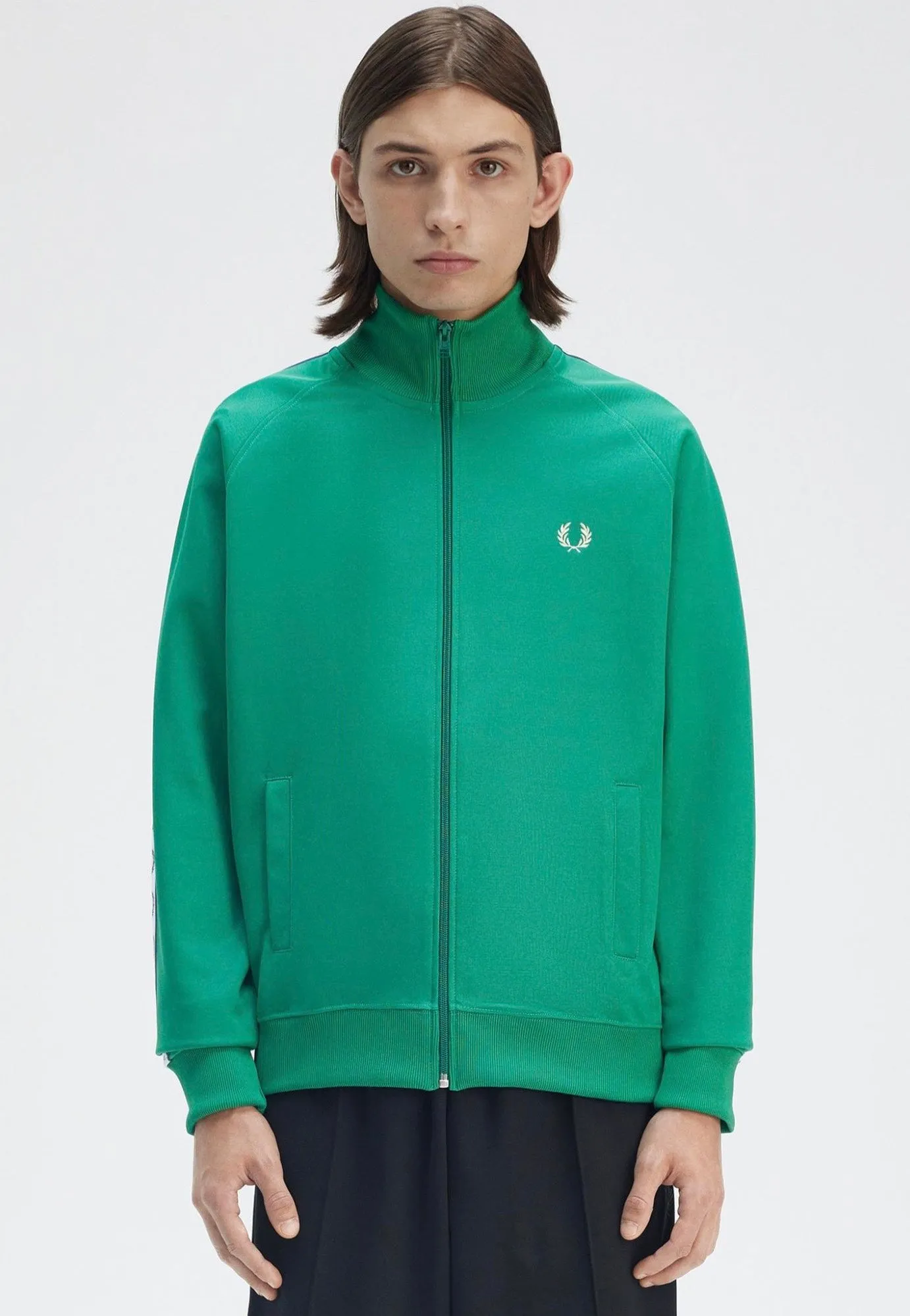 Fred Perry - Taped Track Label Green - Track Jacket Modernist design