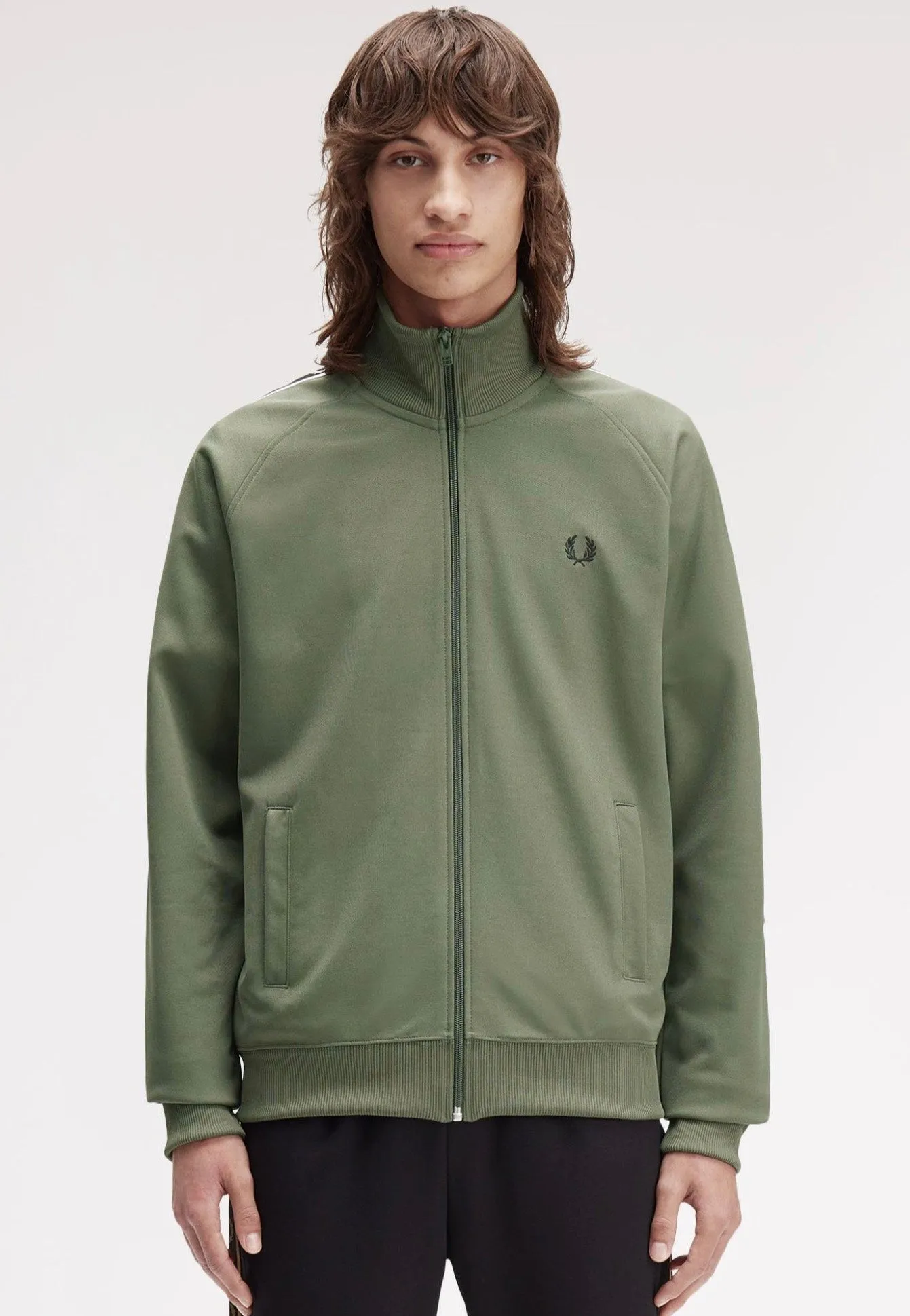 Fred Perry - Taped Track Laurel Wreath Green/Black - Track Jacket Premium Material