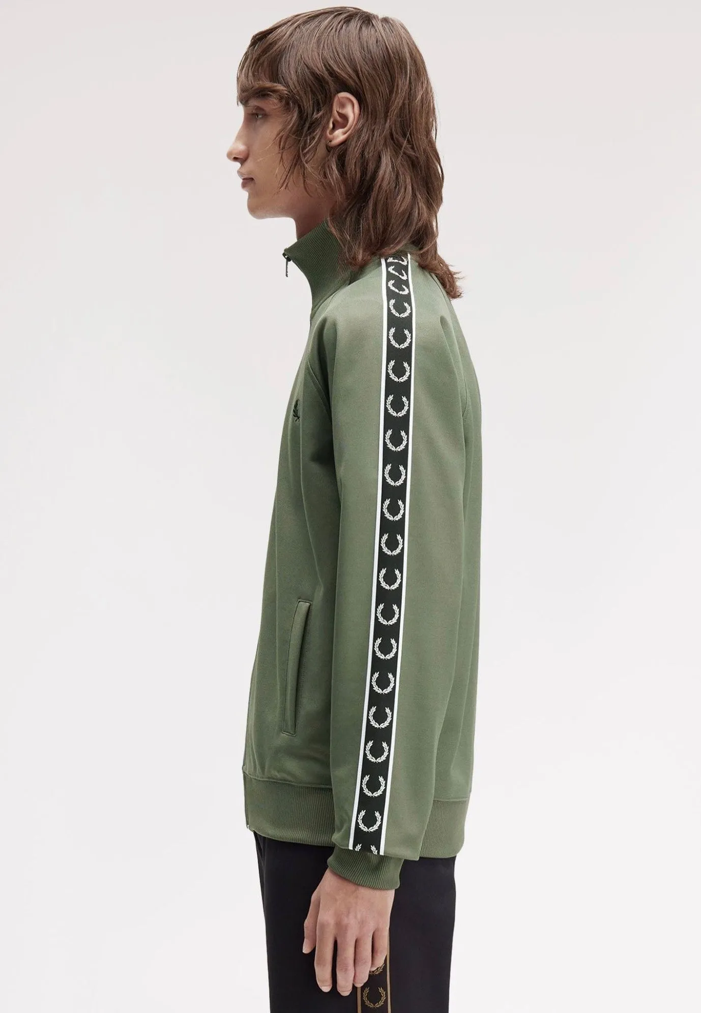 Fred Perry - Taped Track Laurel Wreath Green/Black - Track Jacket Premium Material