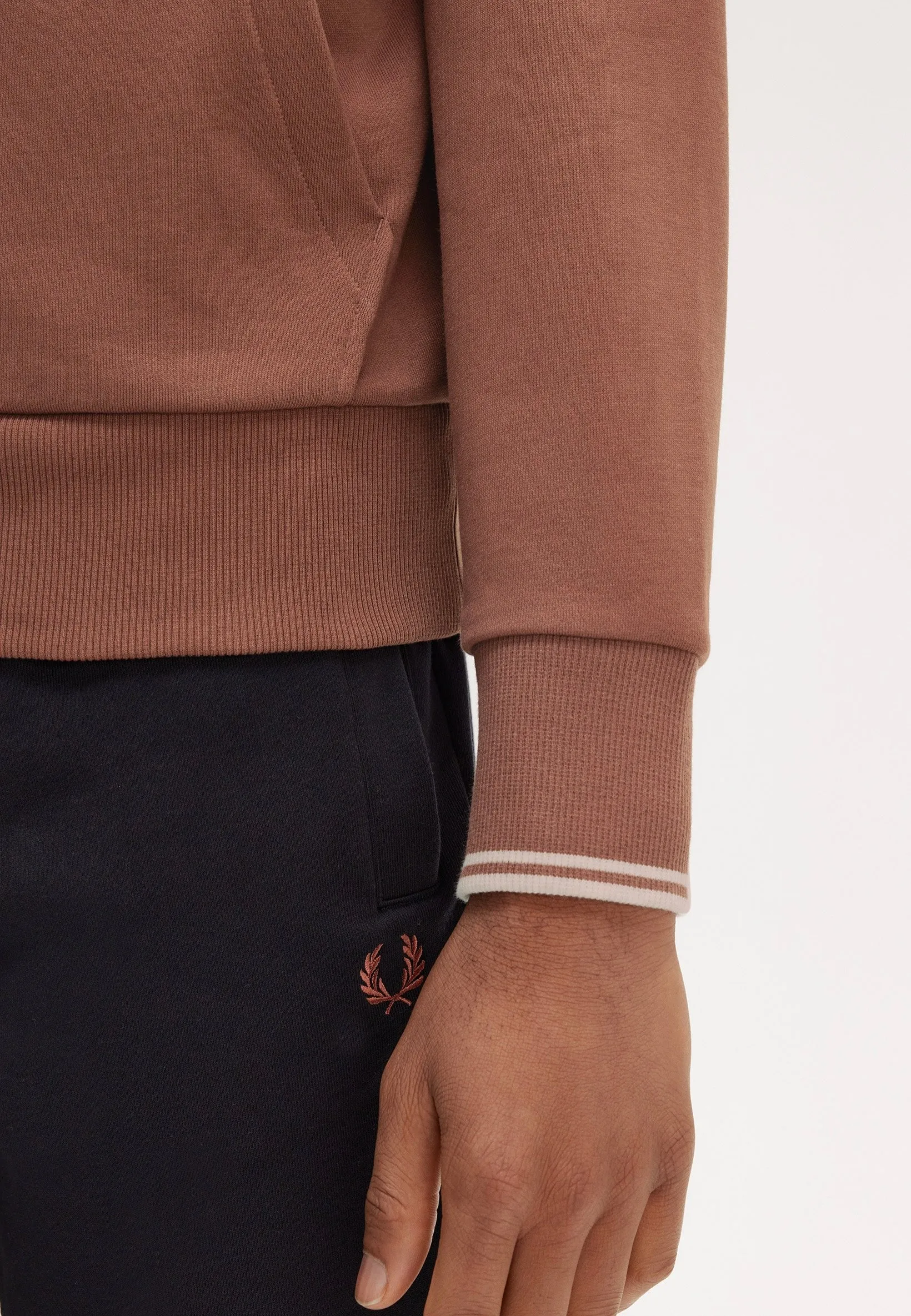 Fred Perry - Tipped Hooded Whisky Brown/Porridge Marl - Hoodie Eco-friendly