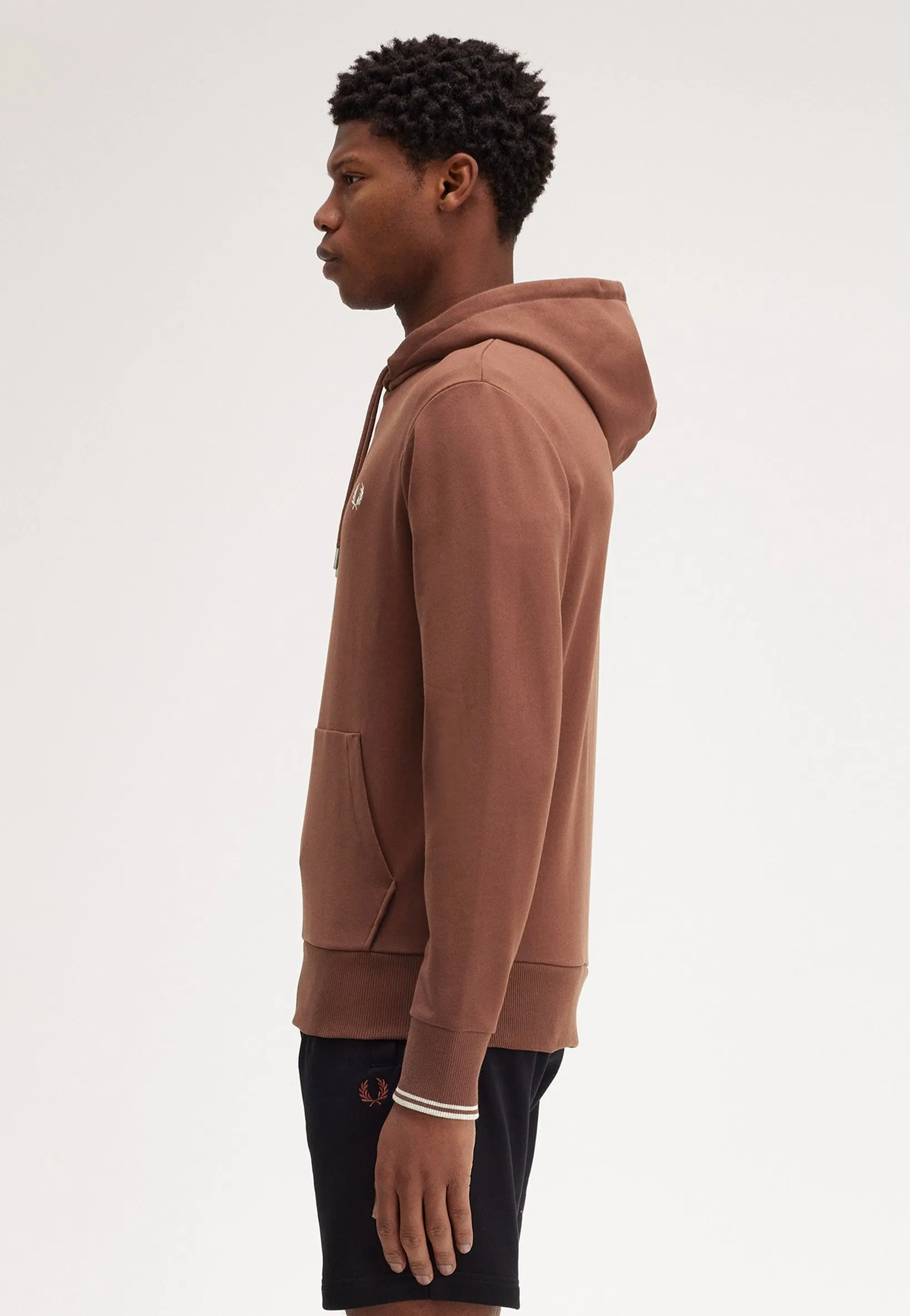 Fred Perry - Tipped Hooded Whisky Brown/Porridge Marl - Hoodie Eco-friendly