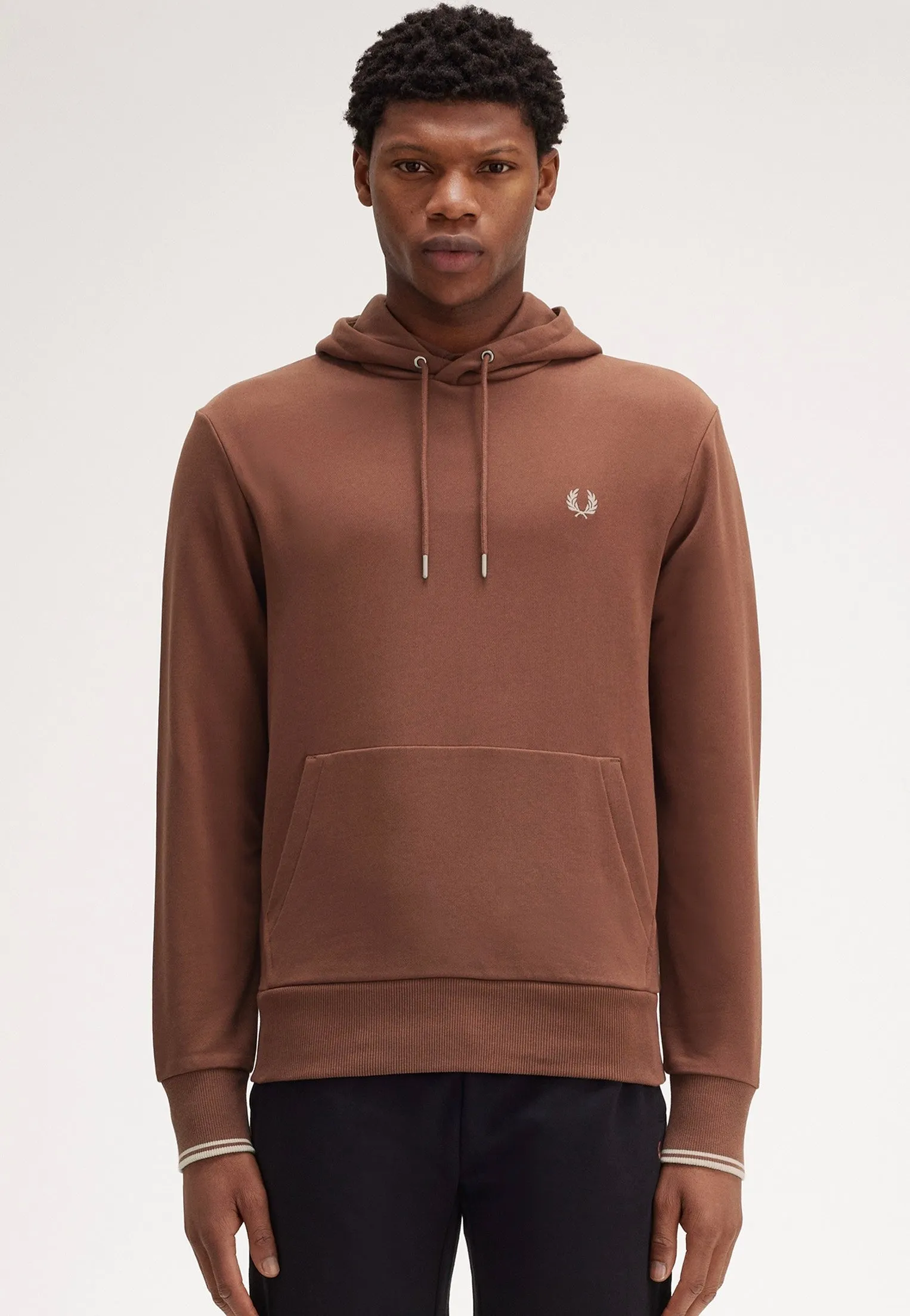 Fred Perry - Tipped Hooded Whisky Brown/Porridge Marl - Hoodie Eco-friendly