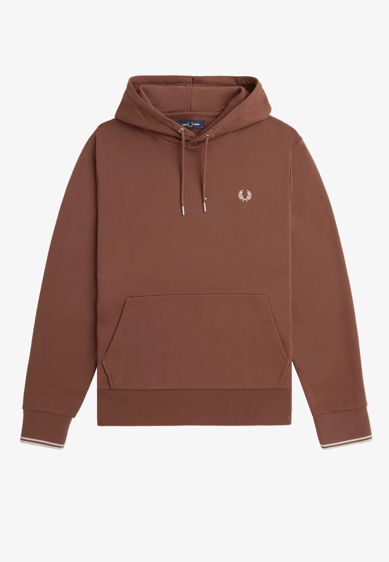 Fred Perry - Tipped Hooded Whisky Brown/Porridge Marl - Hoodie Eco-friendly