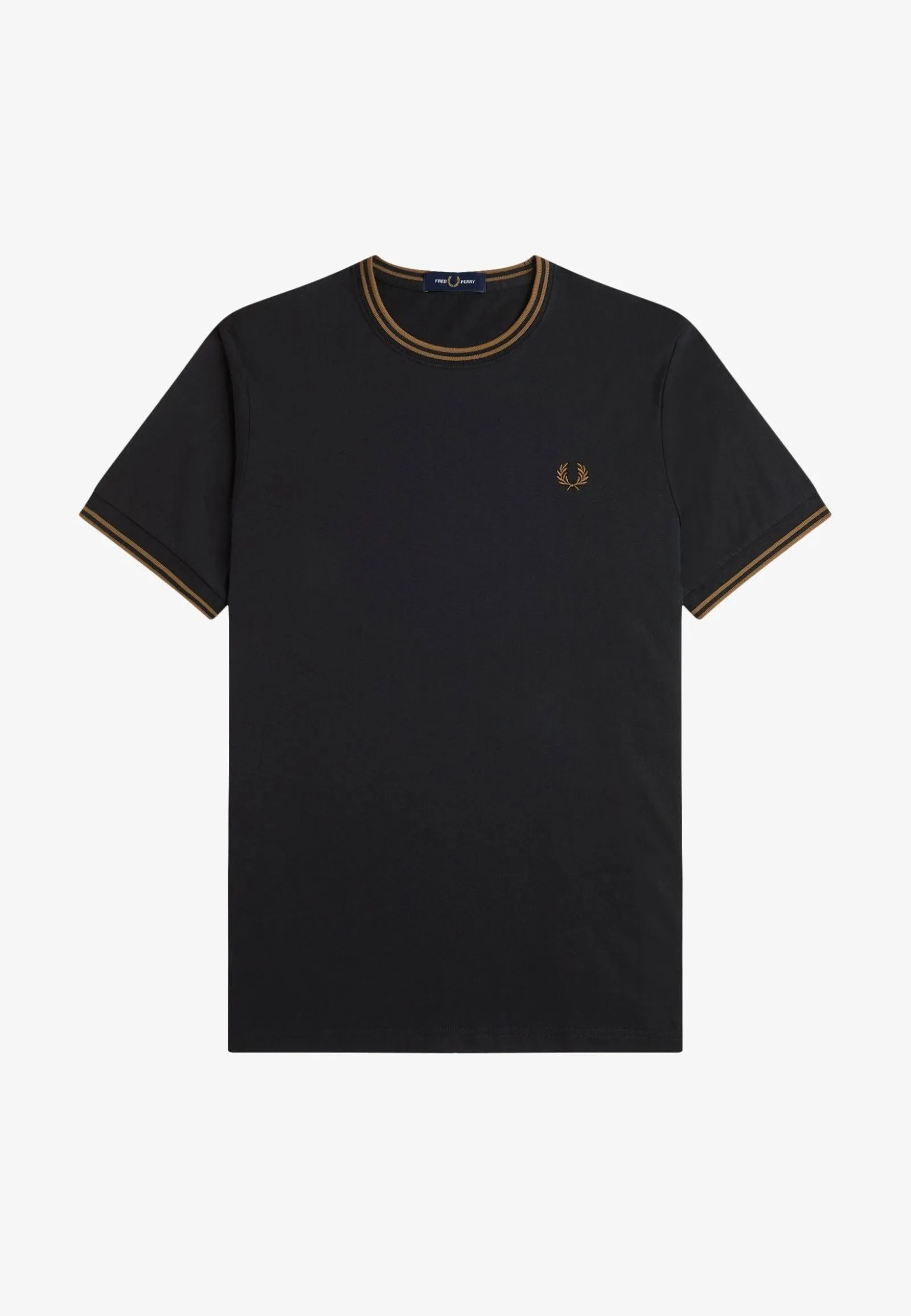 Fred Perry - Twin Tipped Black/Shadedstone - T-Shirt Machine washable and easy