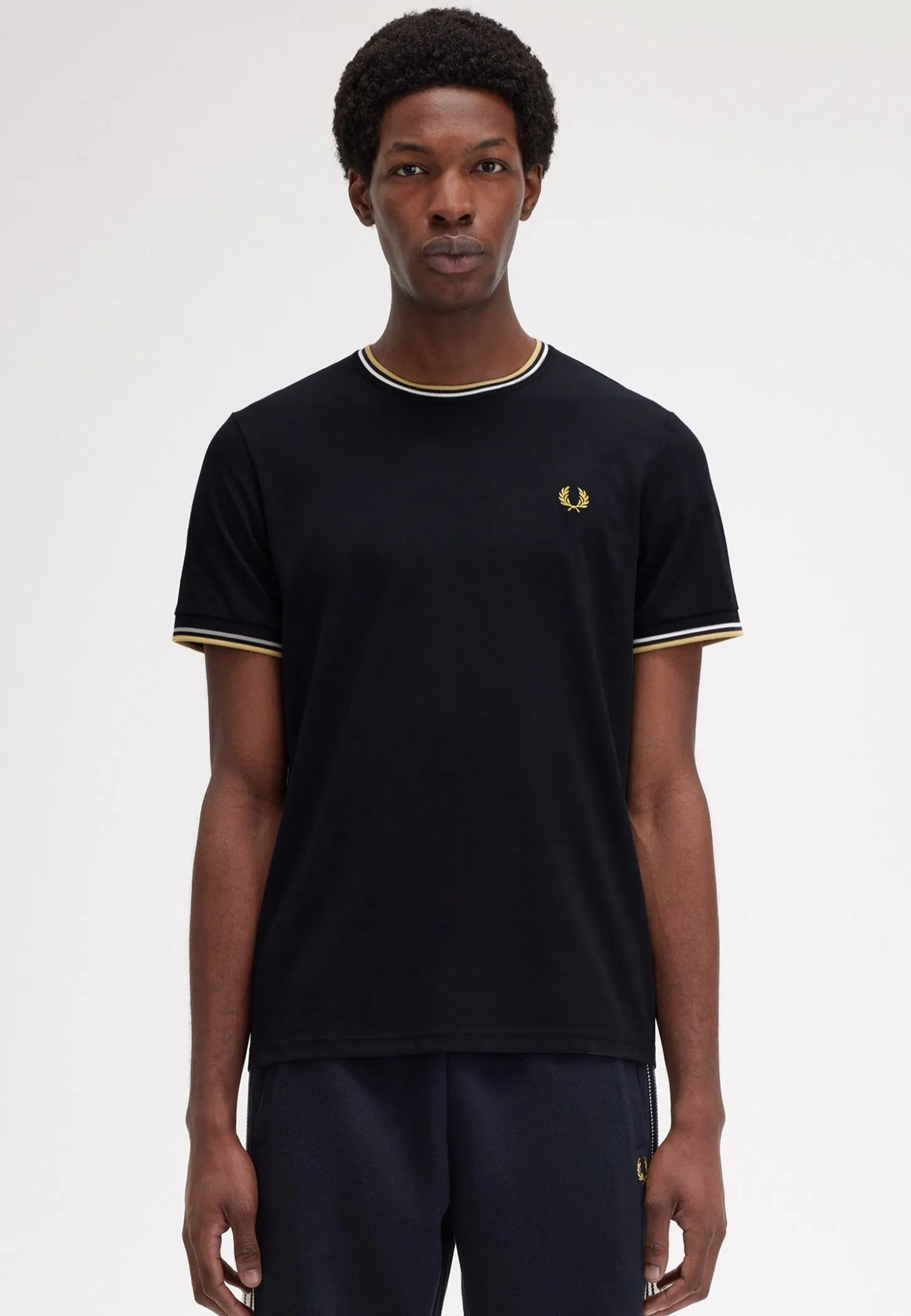 Fred Perry - Twin Tipped Navy/Ecru/Honeycomb - T-Shirt Eye - catching - striking