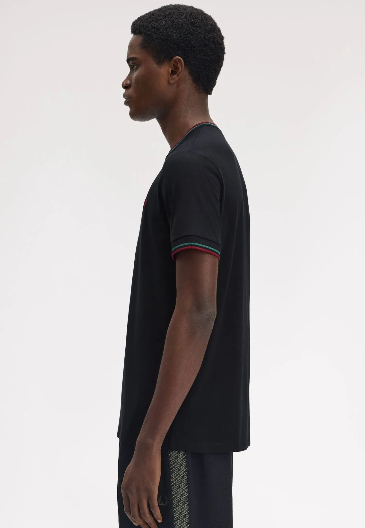 Fred Perry - Twin Tipped Navy/Sportgrey/Burnt Red - T-Shirt Quick Comfort