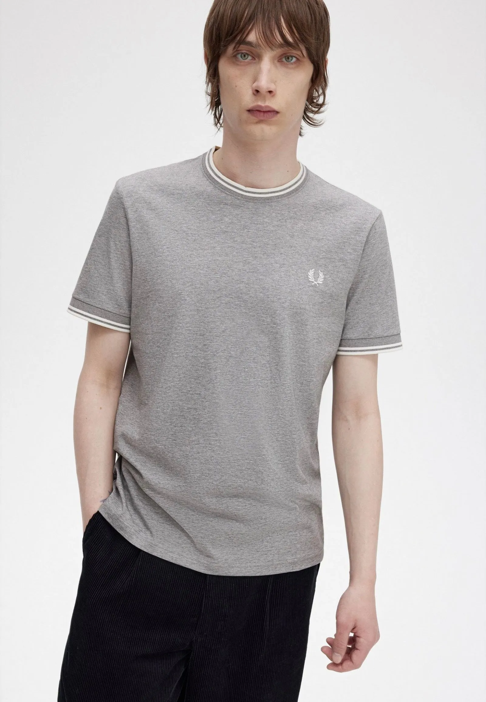 Wrinkle-Free Fred Perry - Twin Tipped Steel Marl - T-Shirt