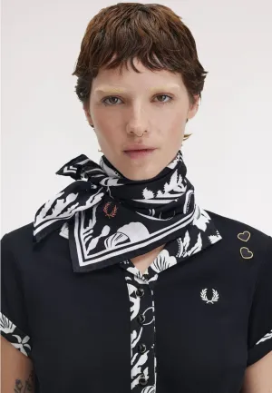 Burgundy Shade Smart Designer Fred Perry x Amy Winehouse - Amy Black - Scarf