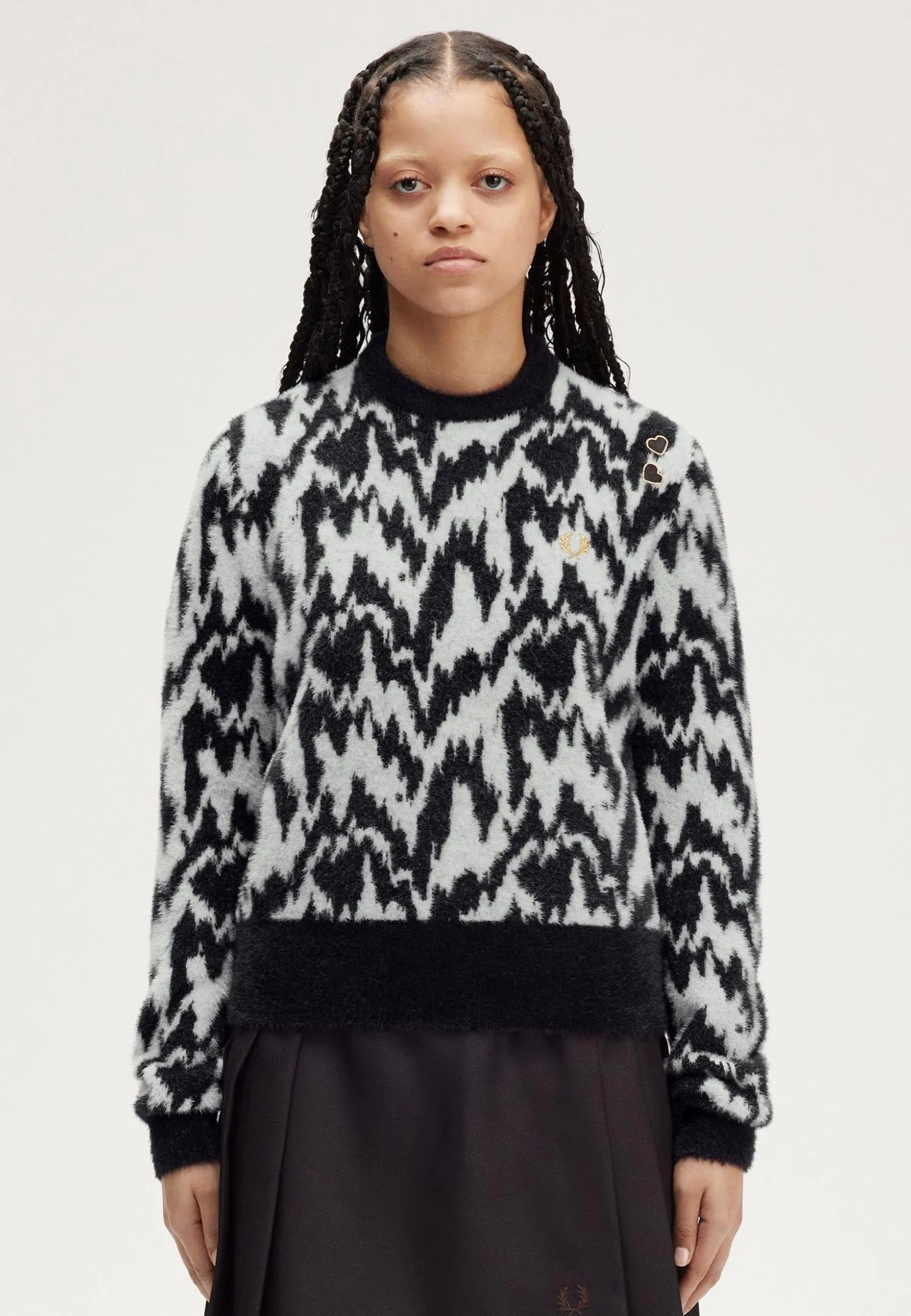 Fred Perry x Amy Winehouse - Animal Jacquard Ecru - Pullover Innovative Trend