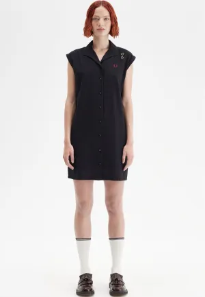 Natural Drape Fred Perry x Amy Winehouse - Open Collar Black - Dress