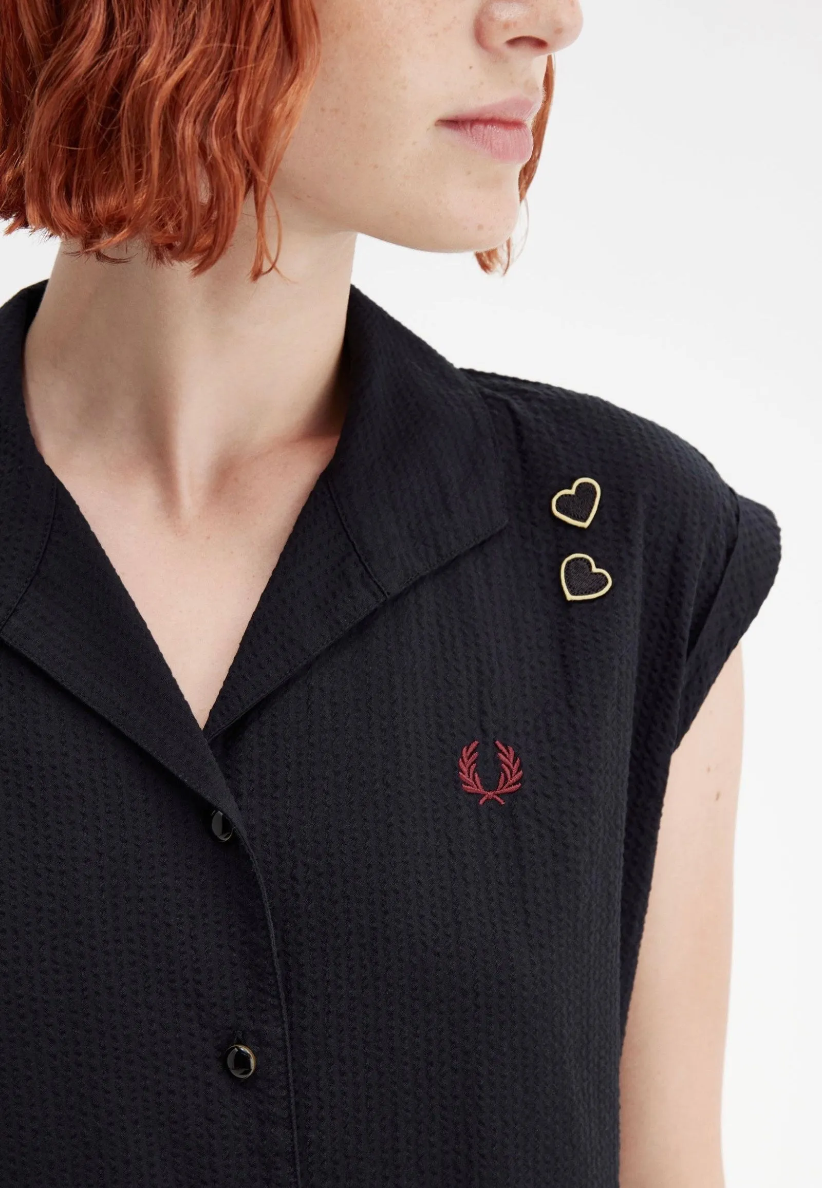 Fred Perry x Amy Winehouse - Open Collar Black - Dress Fully Lined