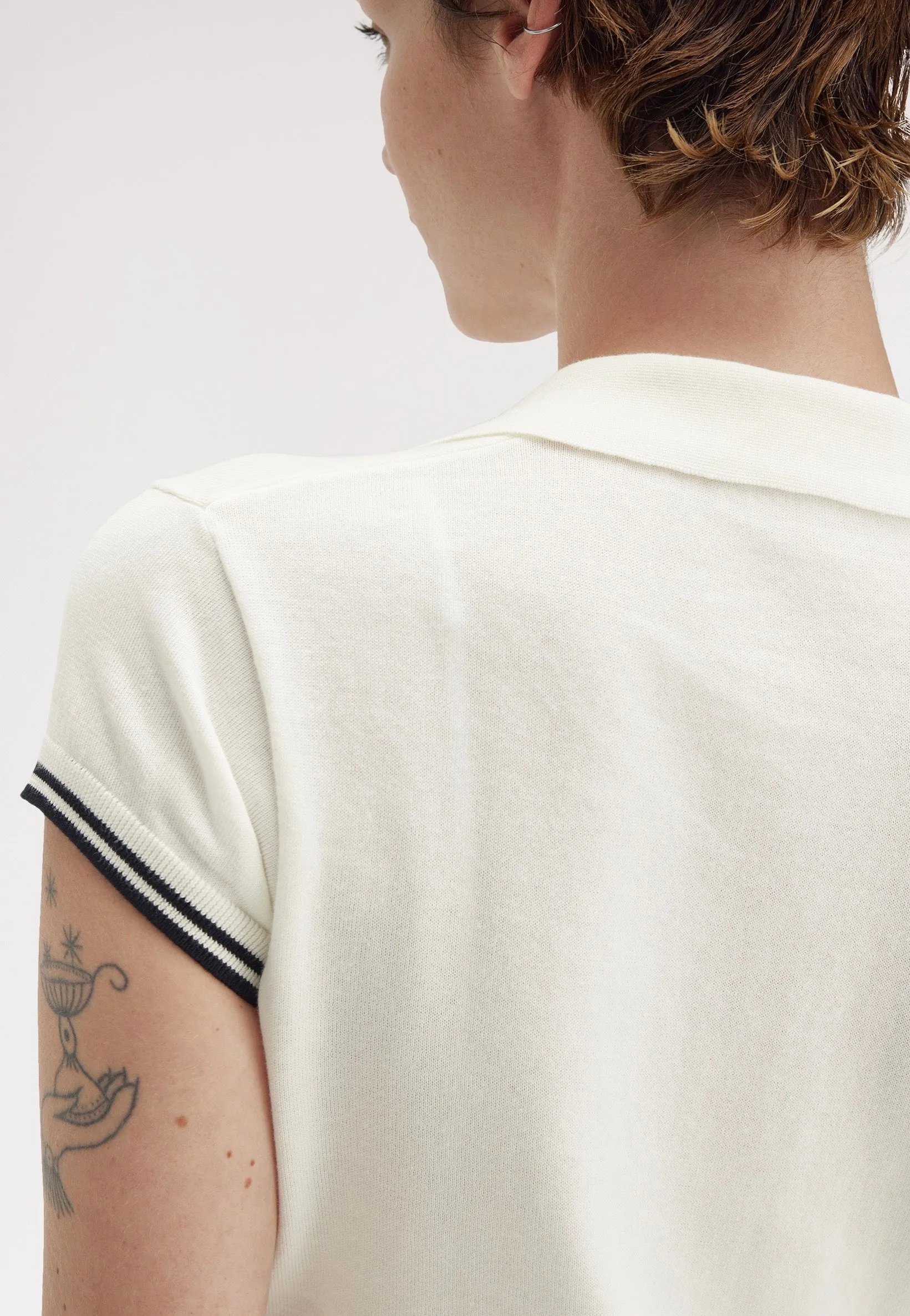Fred Perry x Amy Winehouse - Pocket Detail Knitted Light Ecru - Polo Fashion Cut