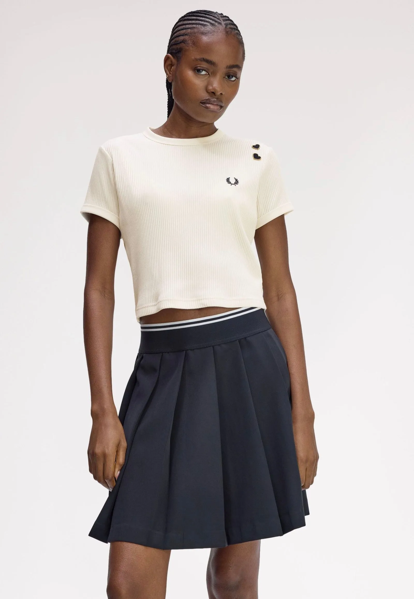 Fred Perry x Amy Winehouse - Ribbed Ecru - Top Modern Edge Chic