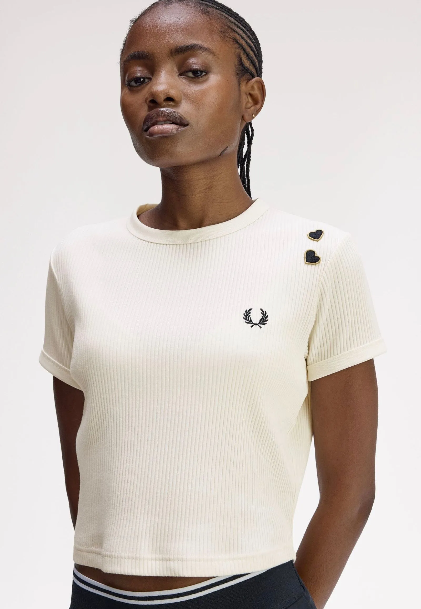 Smart Artist Fred Perry x Amy Winehouse - Ribbed Ecru - Top