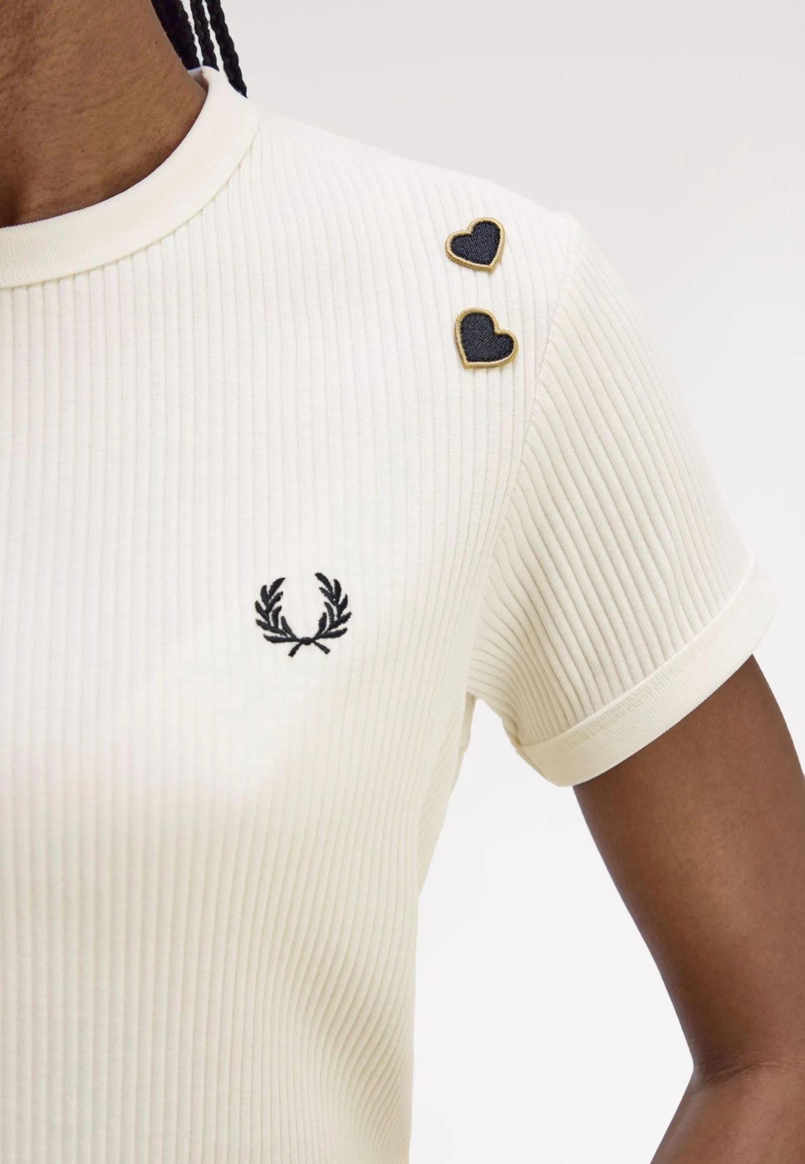 Fred Perry x Amy Winehouse - Ribbed Ecru - Top Modern Edge Chic