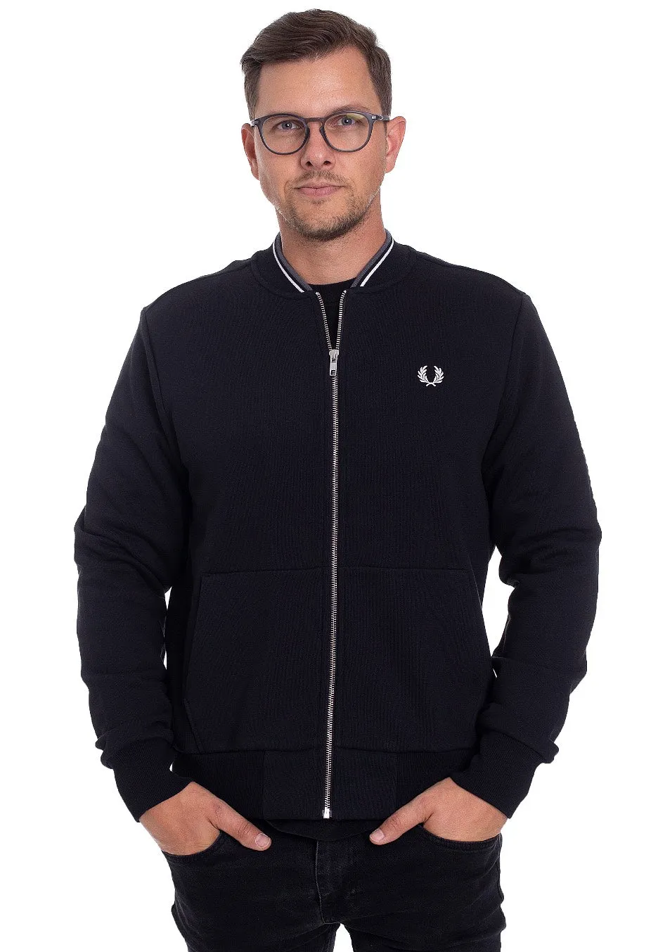 Fred Perry - Zip Through Black - Track Jacket Bold