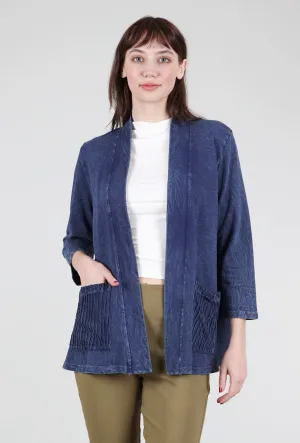 Smart touch Relaxed Style French Terry Jacket, Denim