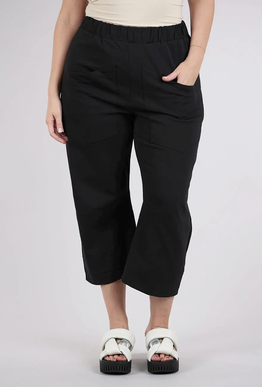 French Terry Pocket Pant, Black slim fit
