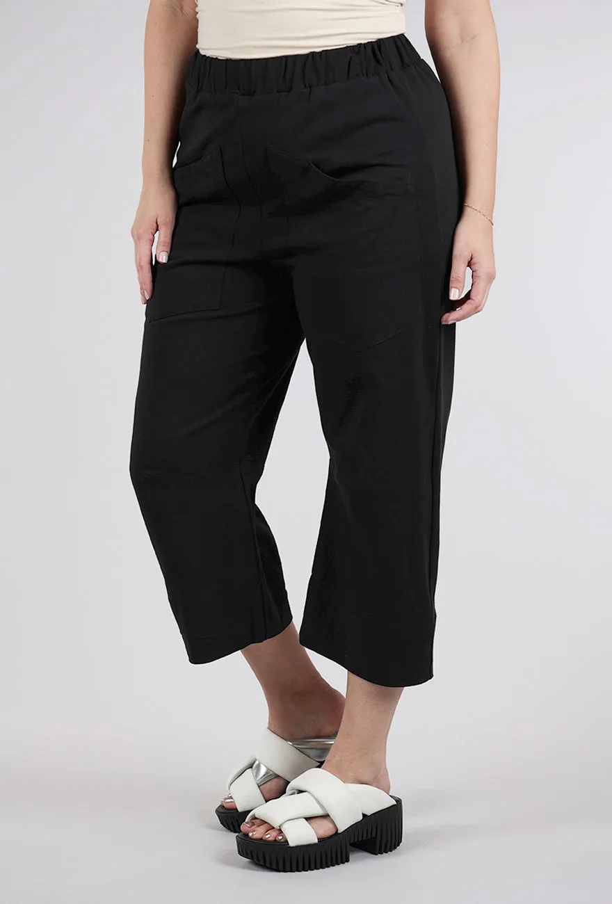 French Terry Pocket Pant, Black slim fit