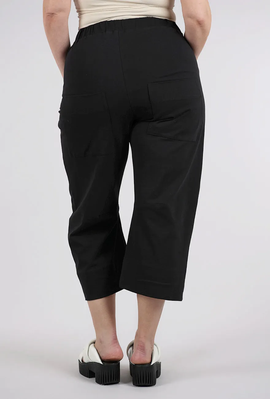 French Terry Pocket Pant, Black slim fit