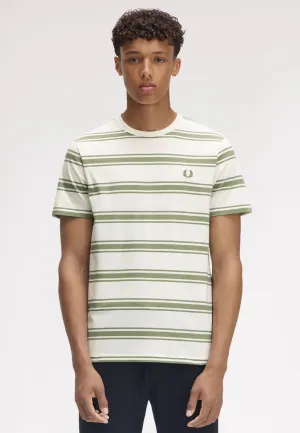 black friday Effortless Fashion Fred Perry - Fine Stripe Light Ecru - T-Shirt