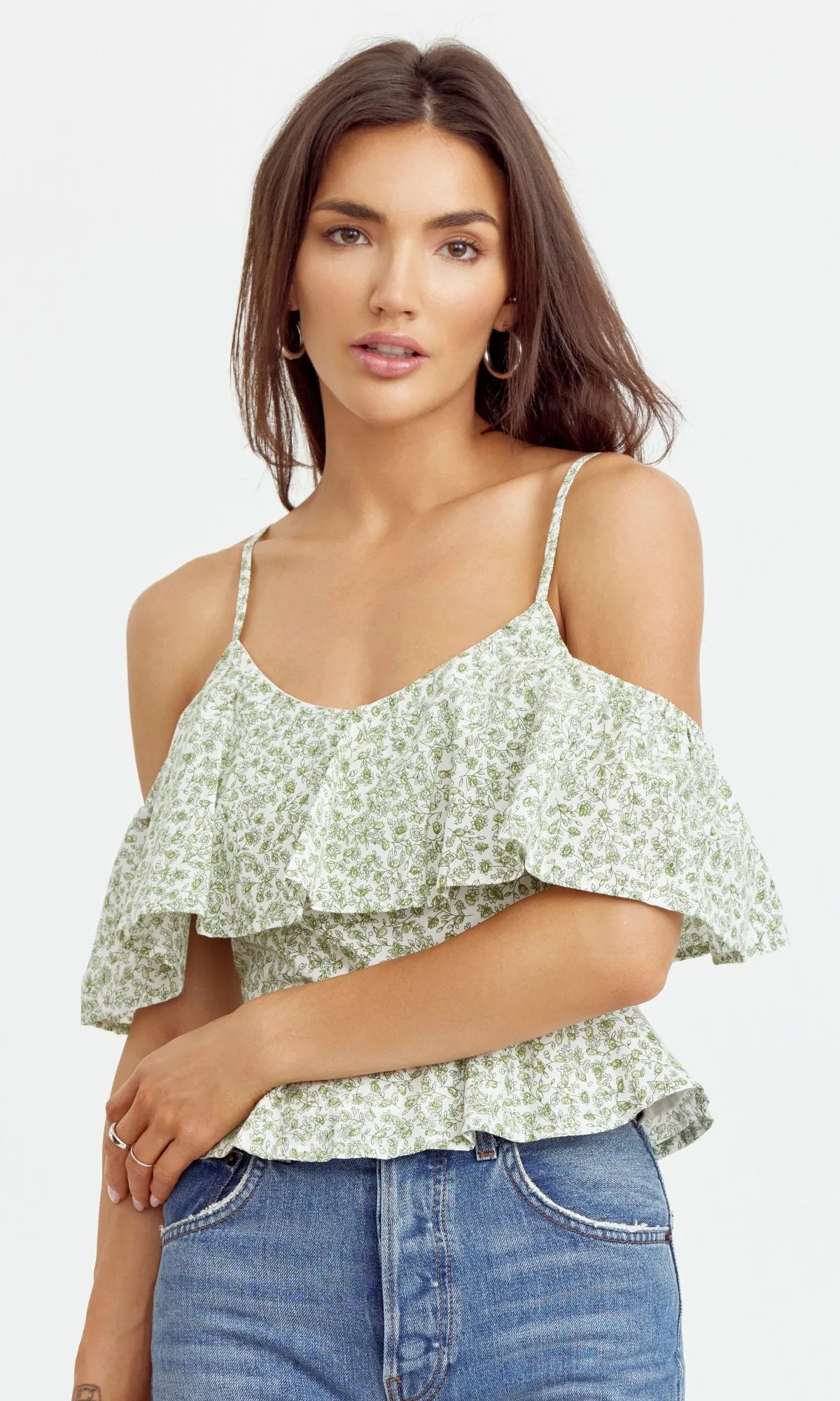 Fresh Style Pia Off Shoulder Flutter Top