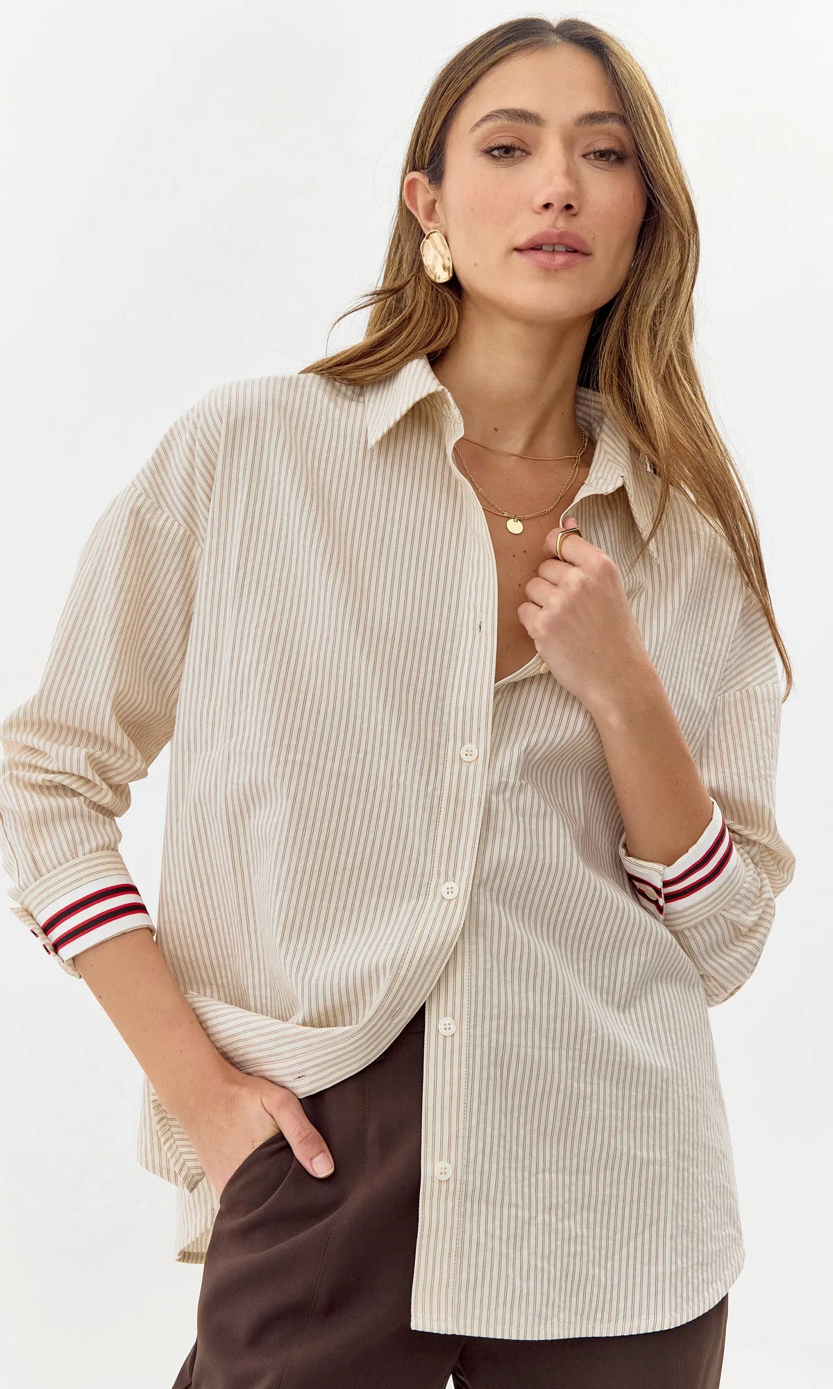 Fresh Vibes Greta Striped Button Down Shirt