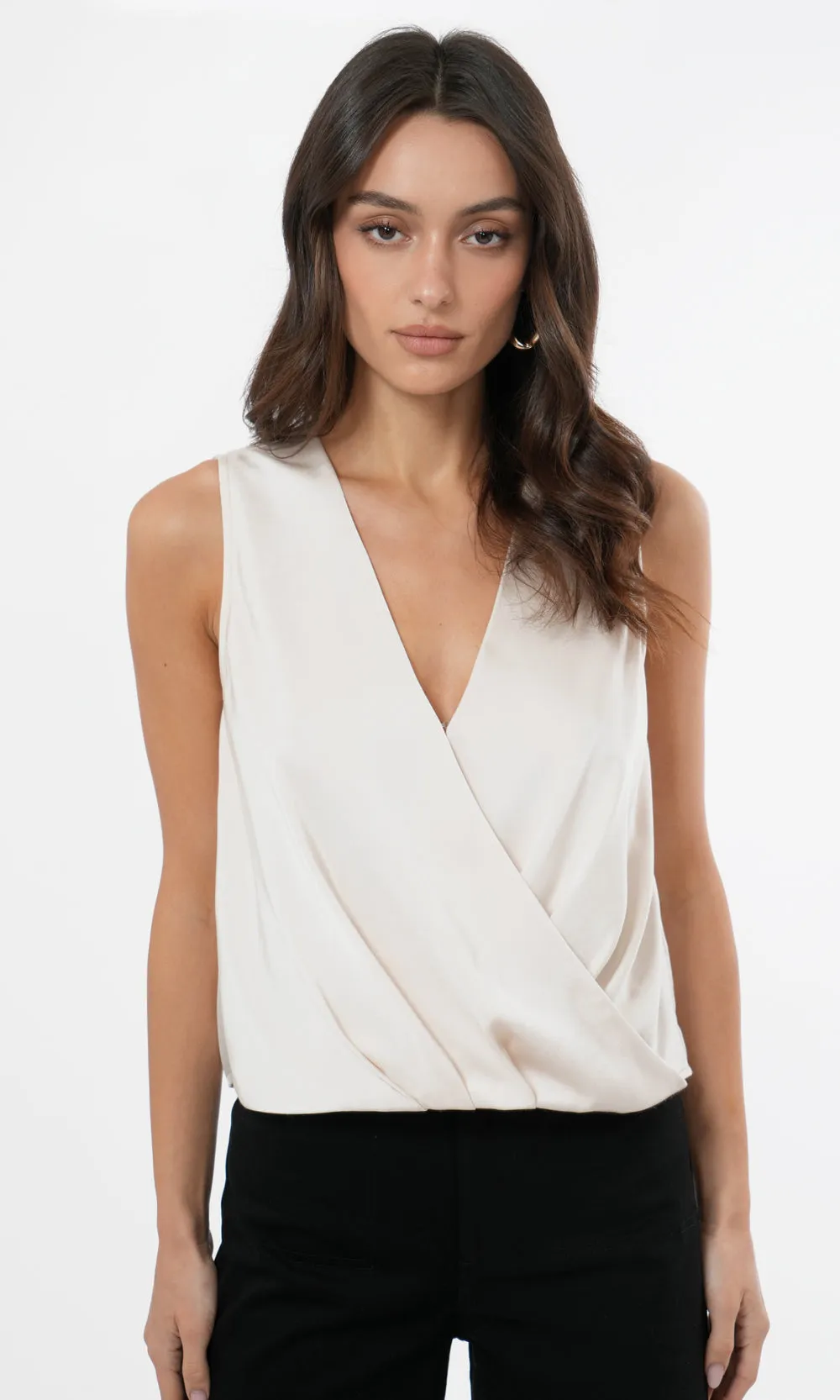 Fresh Vibes Melina Surplice Satin Top