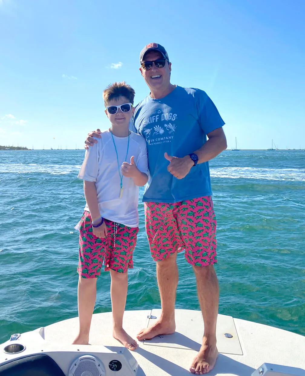 Fringe details Reef Shark Rally: Kid's Swim Trunks - Light Blue