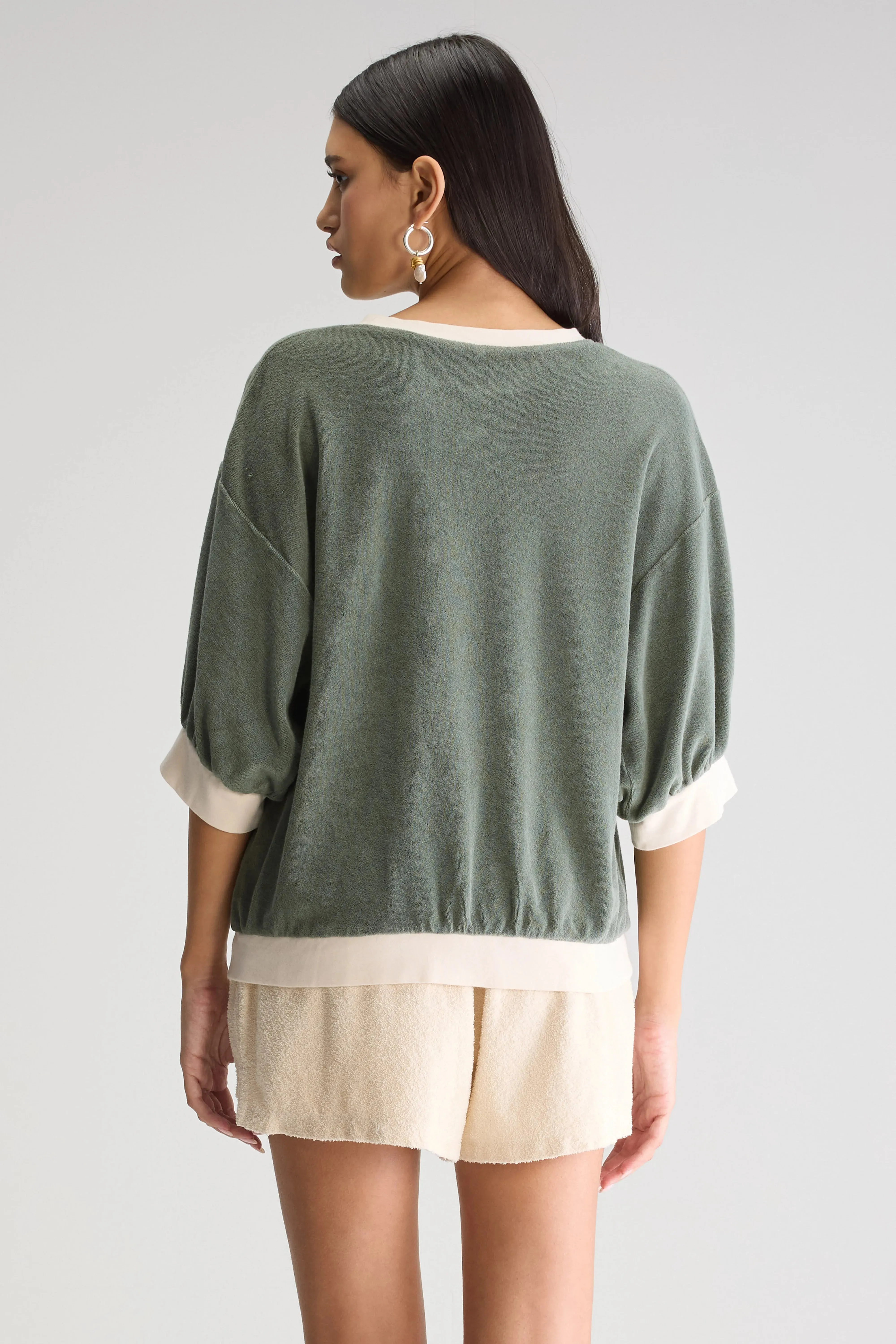Frisby relaxed sweatshirt (251 / W / DUSTY OLIVE) Waist friendly