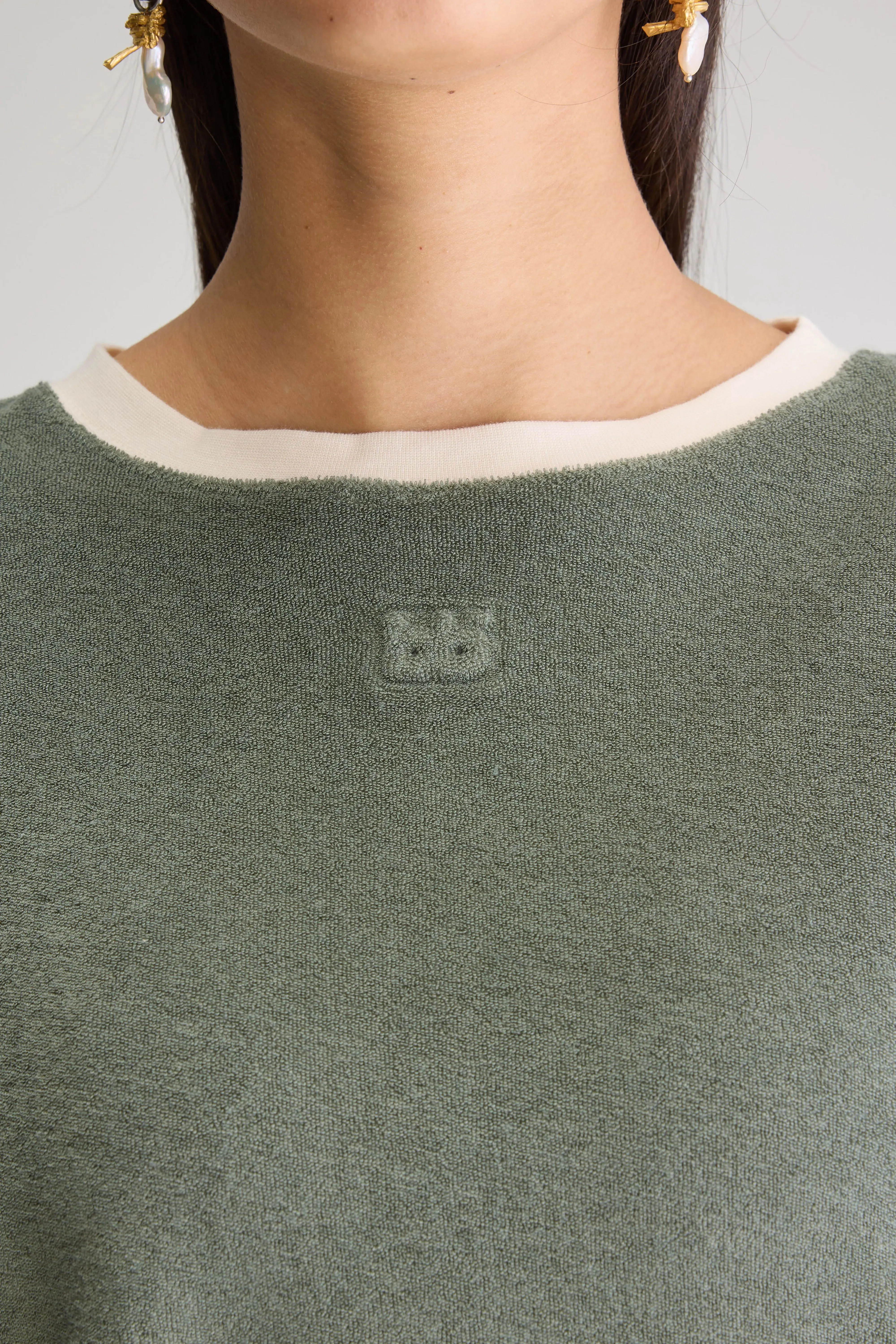 Frisby relaxed sweatshirt (251 / W / DUSTY OLIVE) Waist friendly