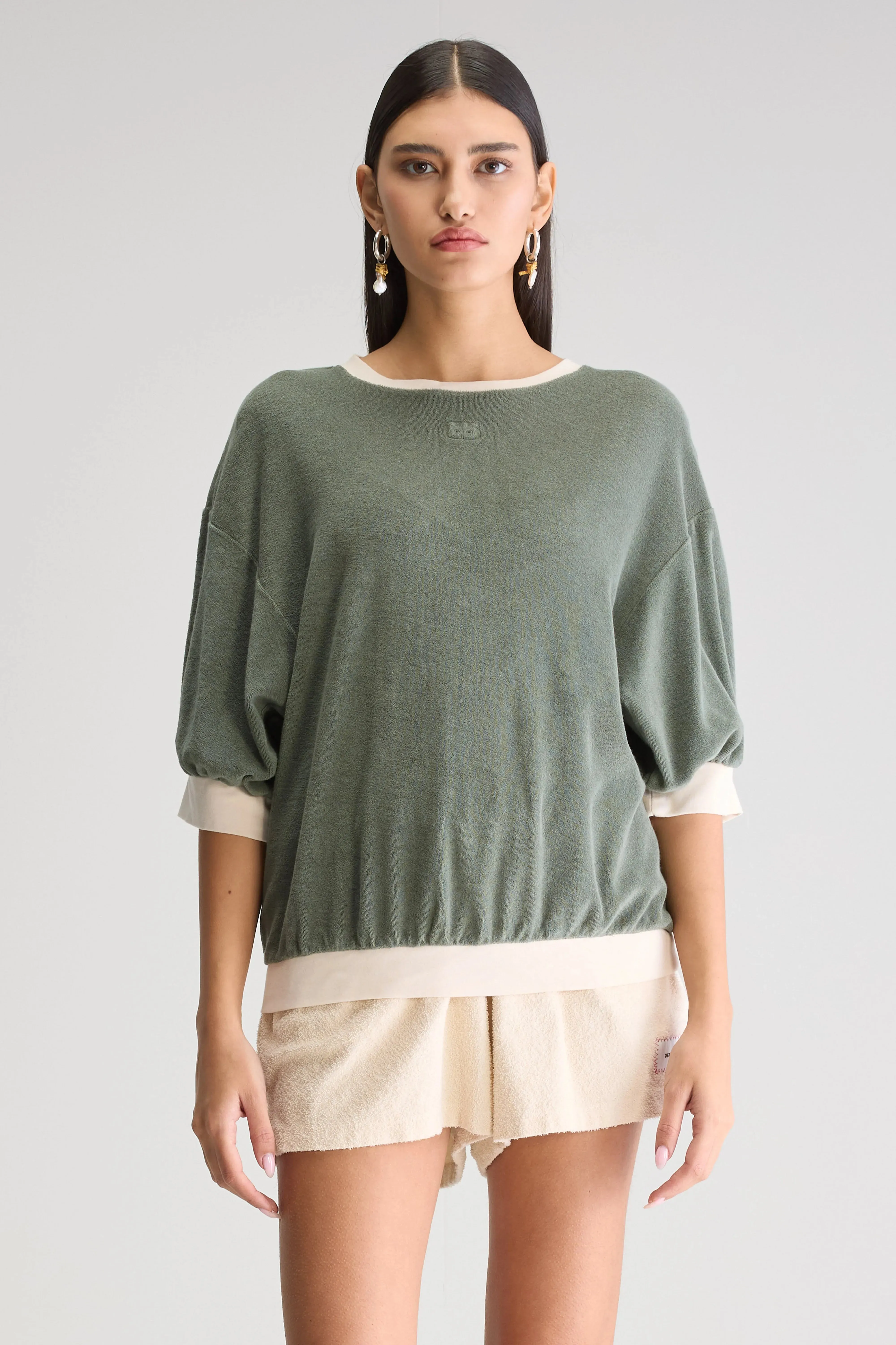 Frisby relaxed sweatshirt (251 / W / DUSTY OLIVE) Waist friendly