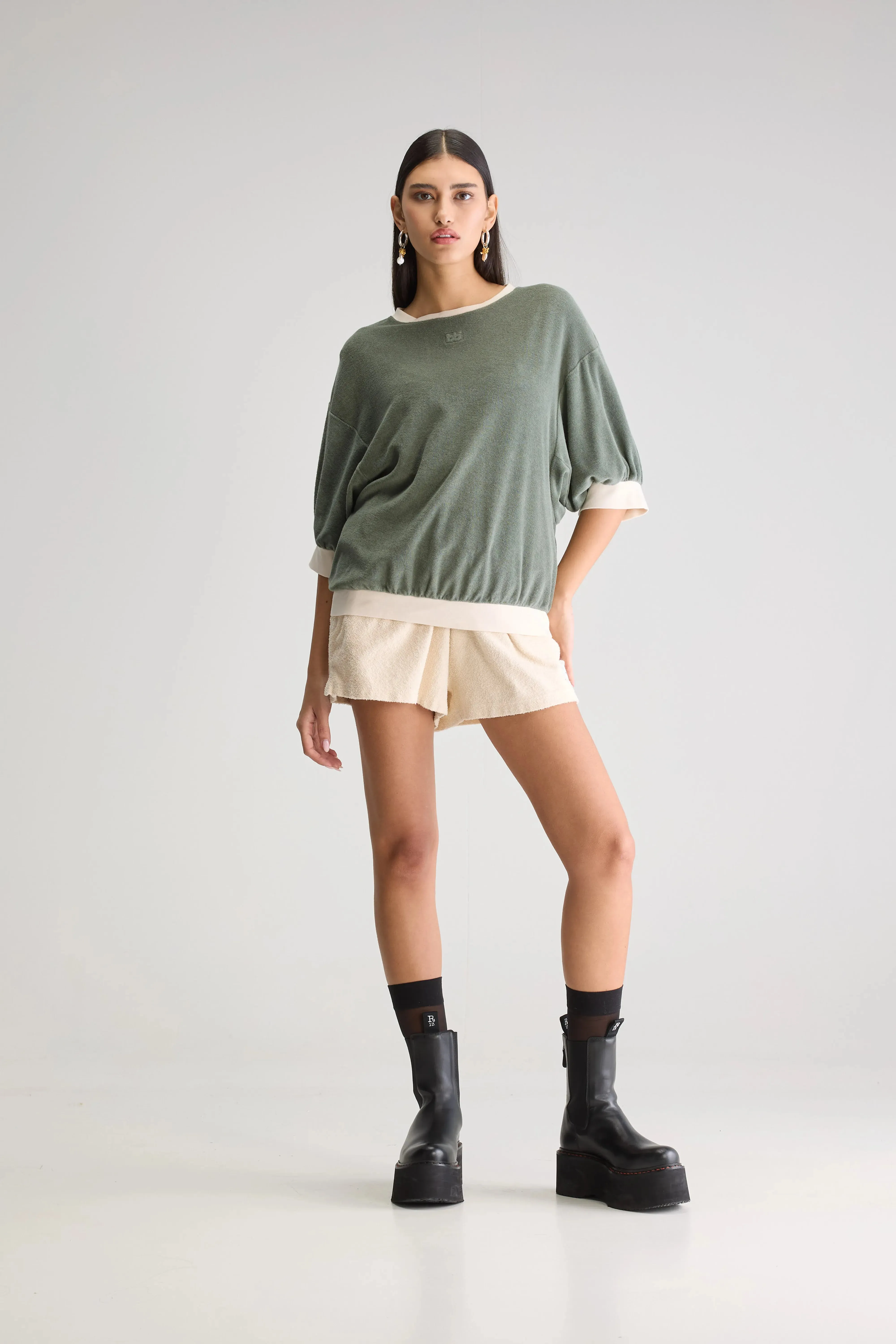 Frisby relaxed sweatshirt (251 / W / DUSTY OLIVE) Waist friendly
