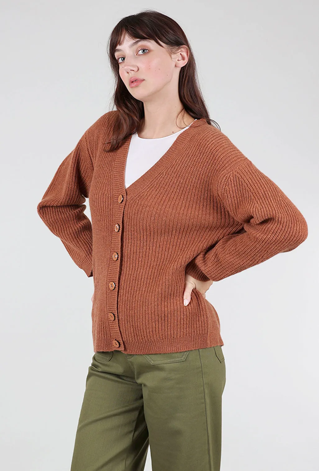 Fully Layered Elah Cardigan, Hazelnut