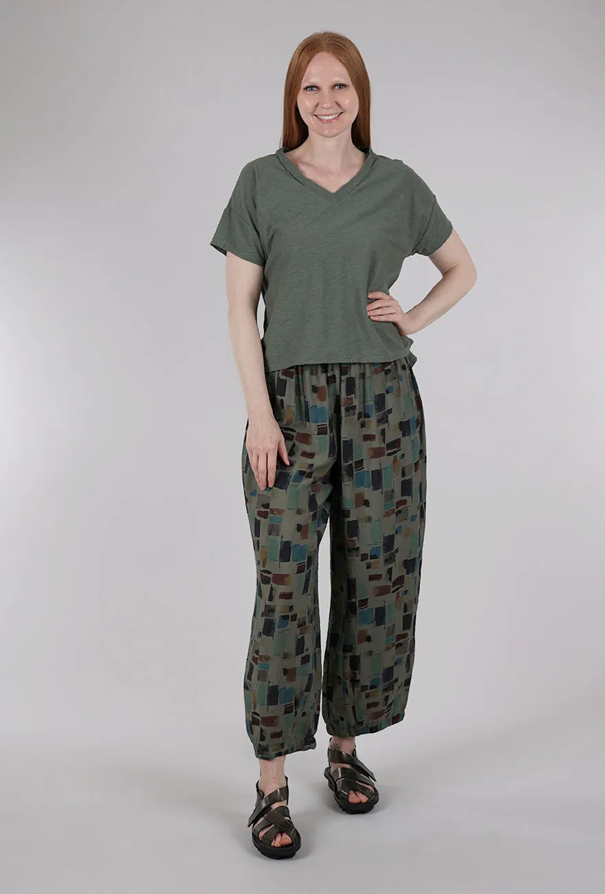 Fun Prints Deep Vee Tee, Clay