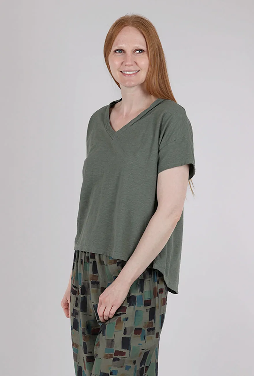 Fun Prints Deep Vee Tee, Clay