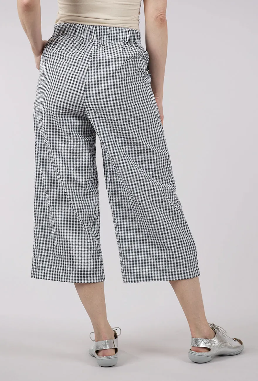 Functional Fit Carrie Gingham Culottes, Dove Gray
