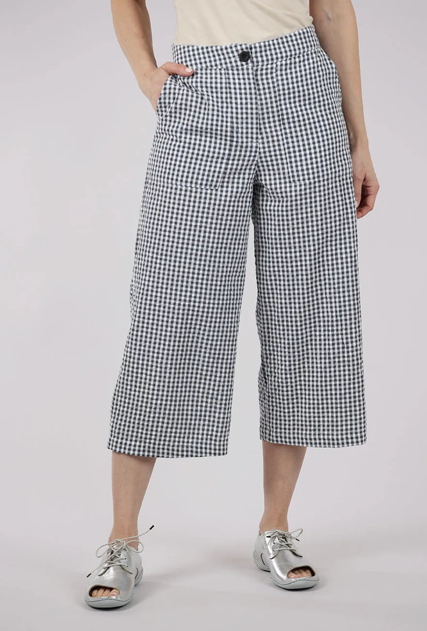 Functional Fit Carrie Gingham Culottes, Dove Gray