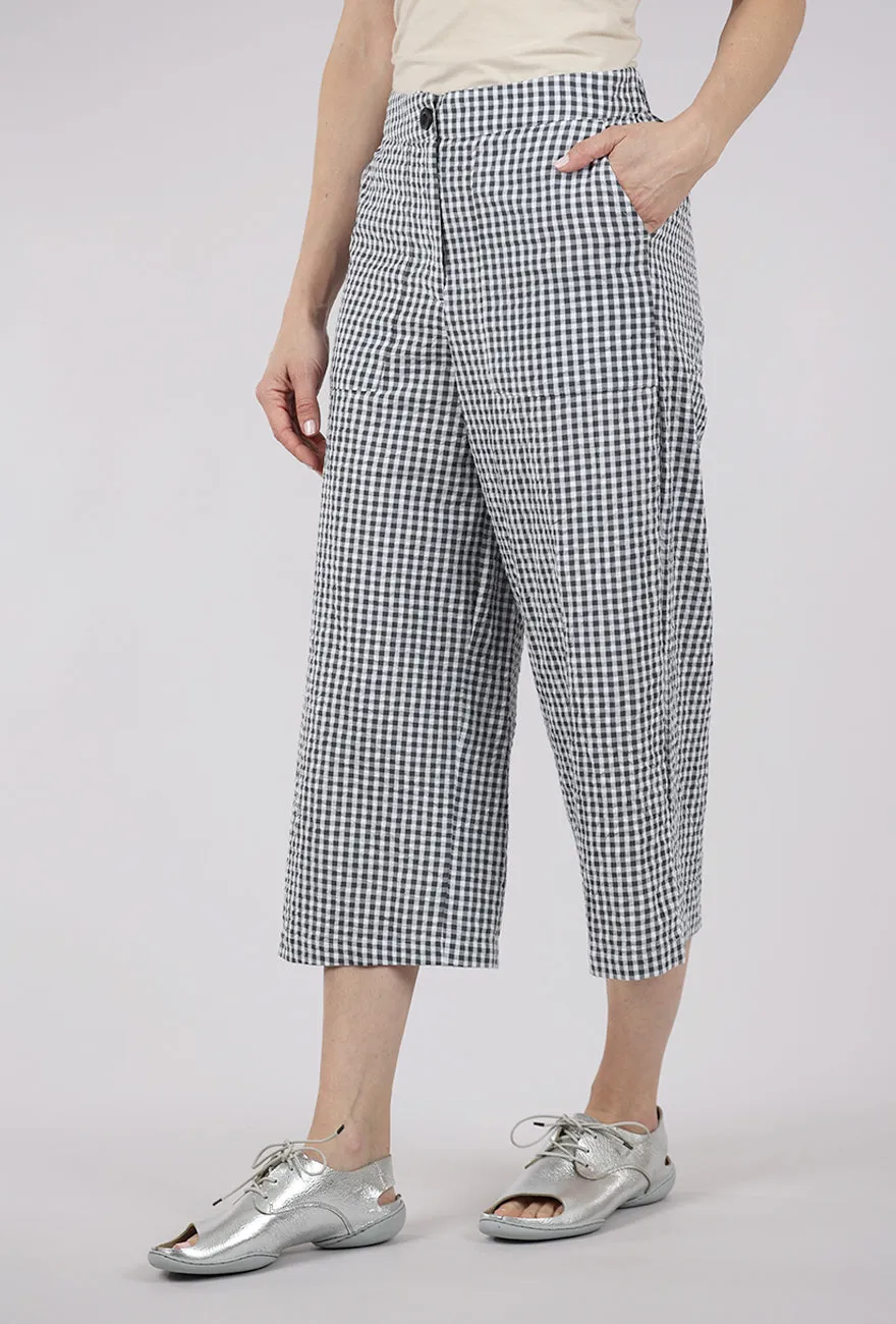 Functional Fit Carrie Gingham Culottes, Dove Gray