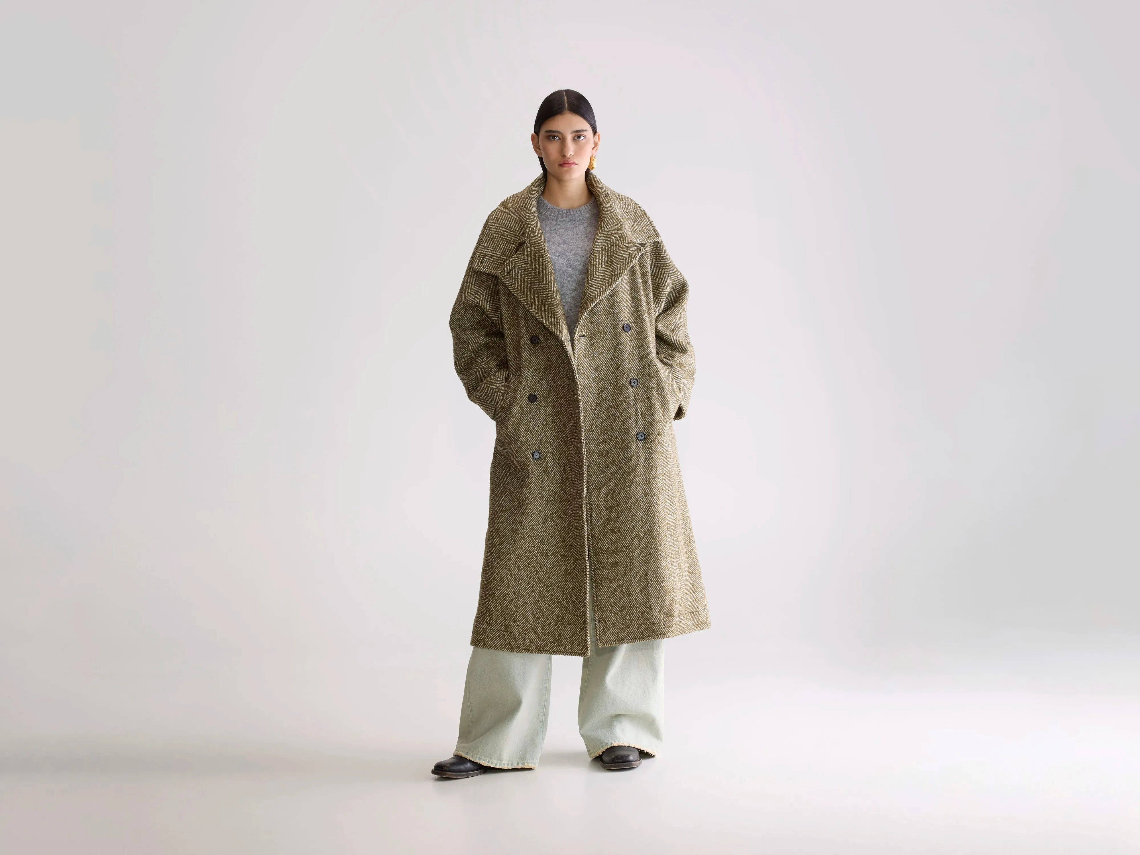 Textured Finish Juliette long coat (252 / W / COMBO A)