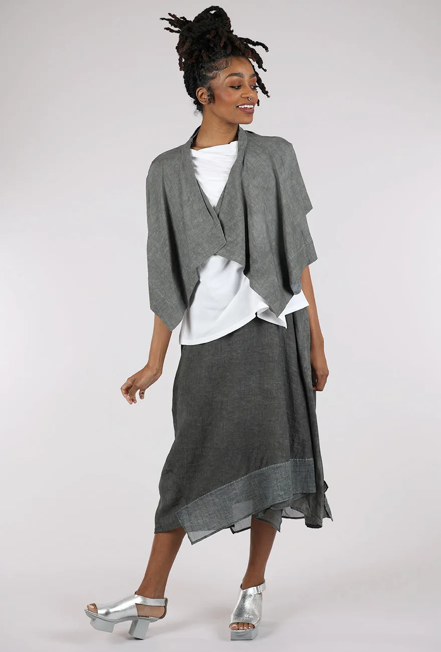 Garment Dye Gauzy Shrug, Gray All Rounder Layer