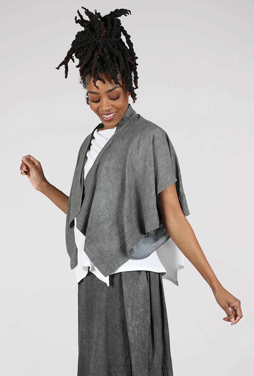 Garment Dye Gauzy Shrug, Gray All Rounder Layer