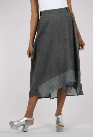 Garment Dye Gauzy Skirt, Gray Relaxed Look Casual Feel