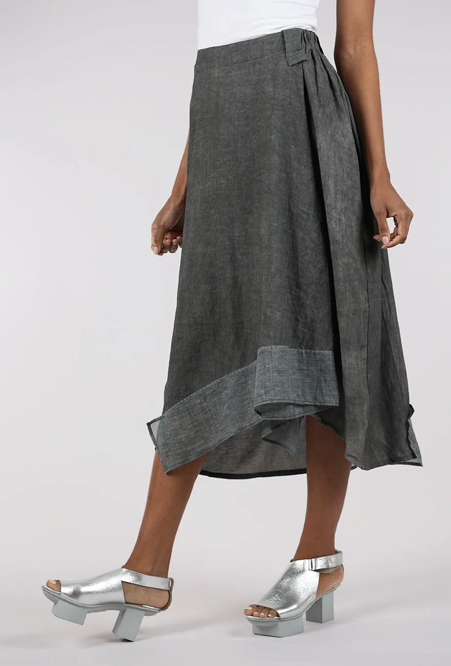 Garment Dye Gauzy Skirt, Gray Chill Mode