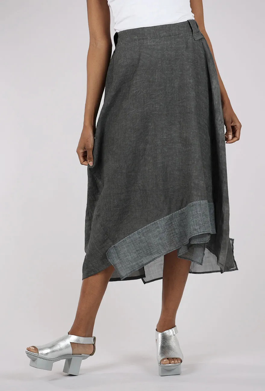 Garment Dye Gauzy Skirt, Gray Relaxed Look Casual Feel