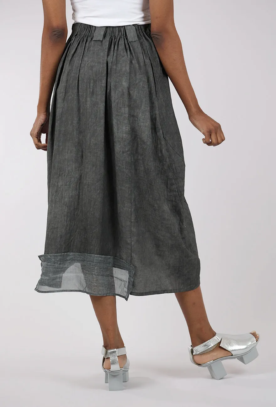 Garment Dye Gauzy Skirt, Gray Chill Mode