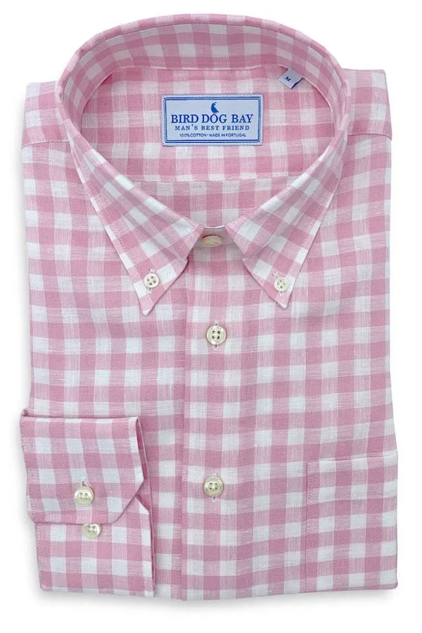 Garrett: Linen Shirt - Pink trip shoot