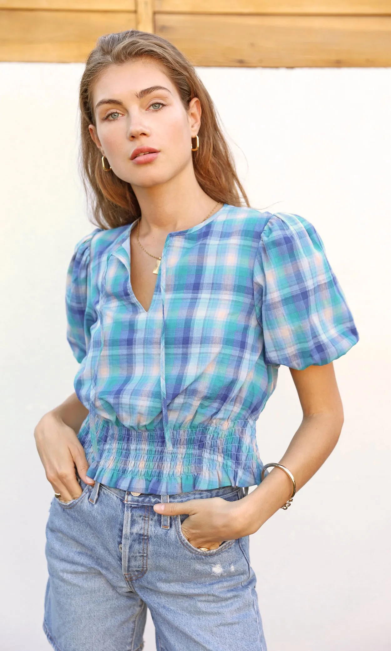 Gellany Puff Sleeve Top Bright & Bold