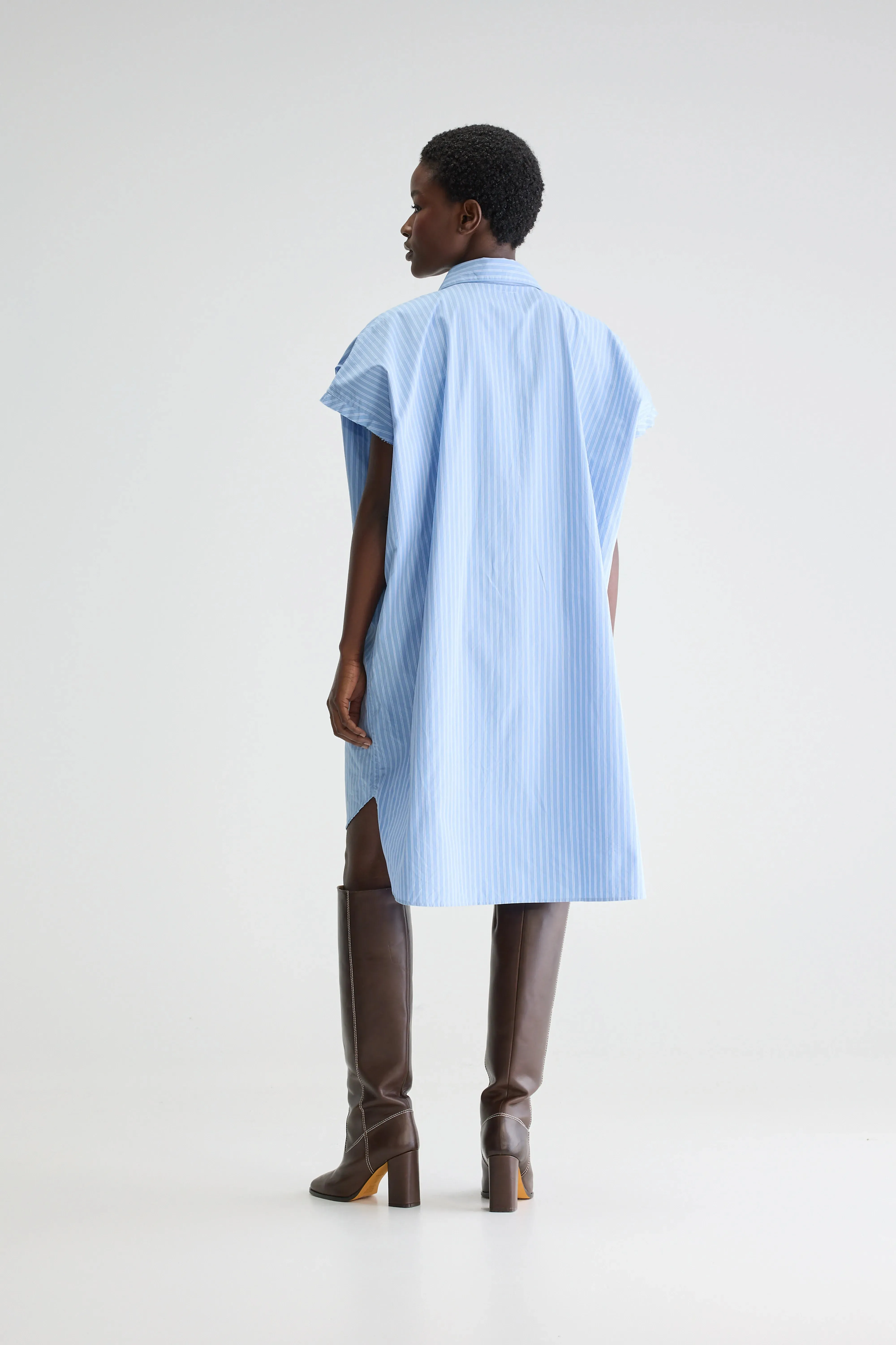 Gianna sleeveless shirt dress (251 / W / STRIPE N) Trendy Garment